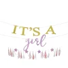 Guirlande révélation fille It's a girl sur 3 rangées