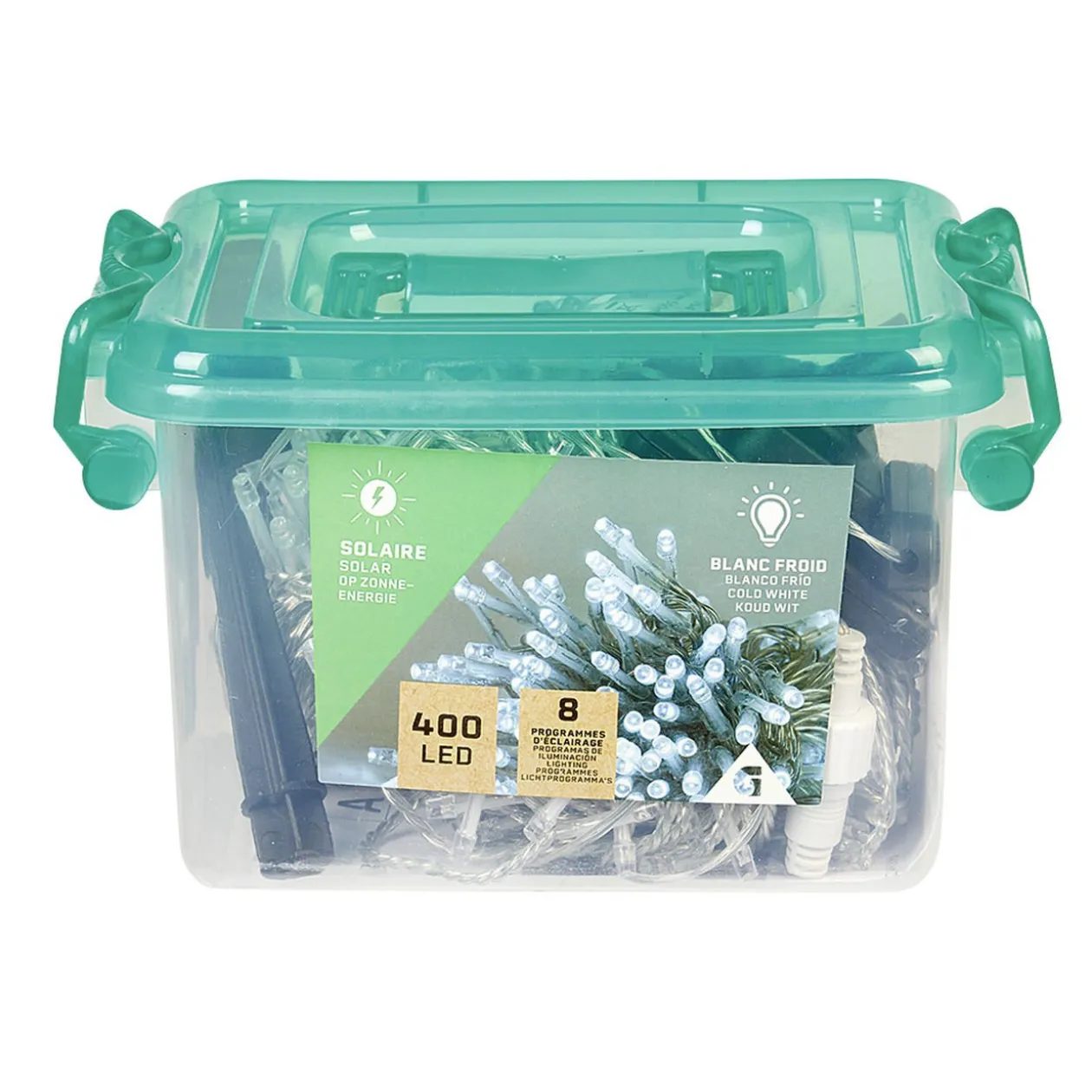 Guirlande Solaire 400 LED blanc clignotant fixe 40 m