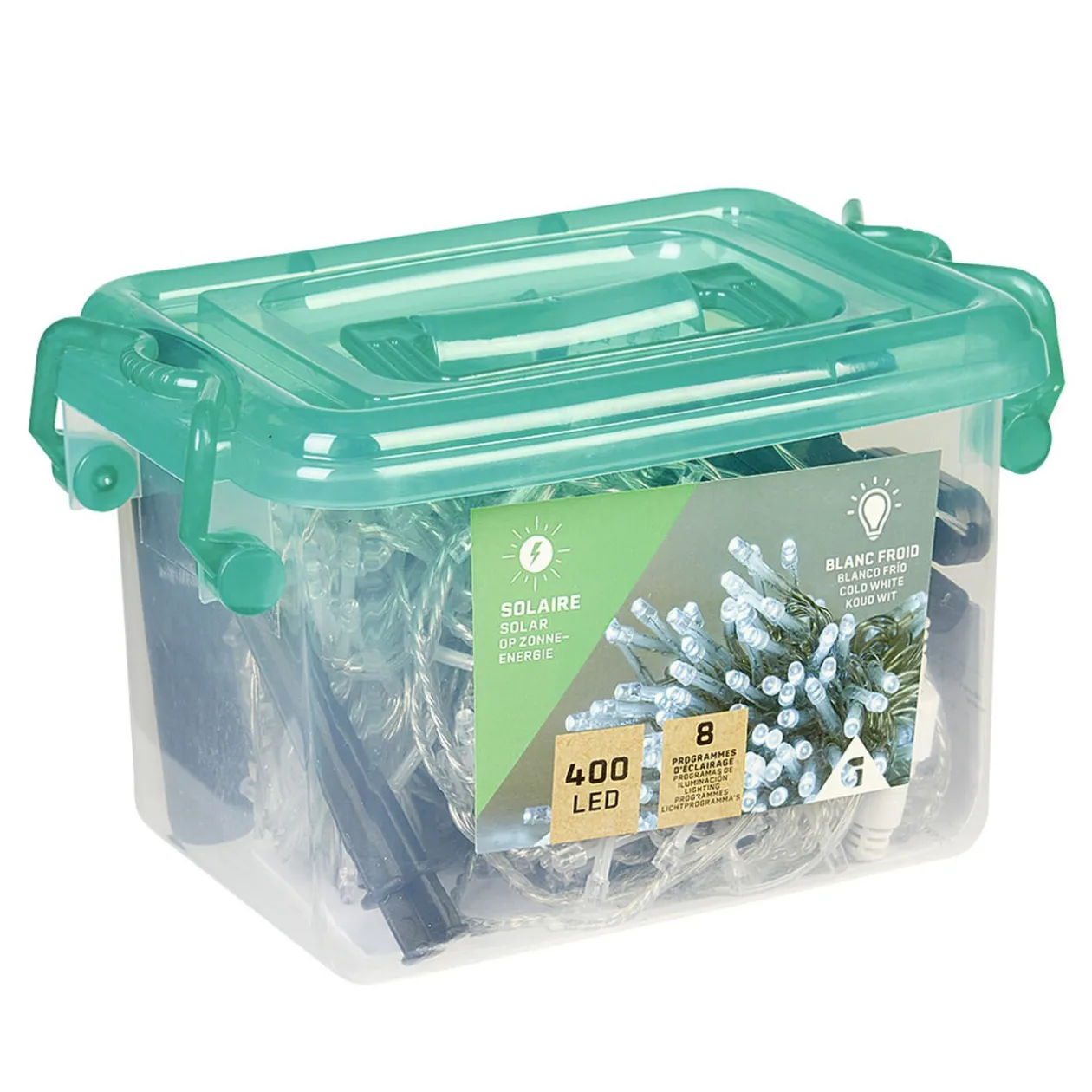 Guirlande Solaire 400 LED blanc clignotant fixe 40 m