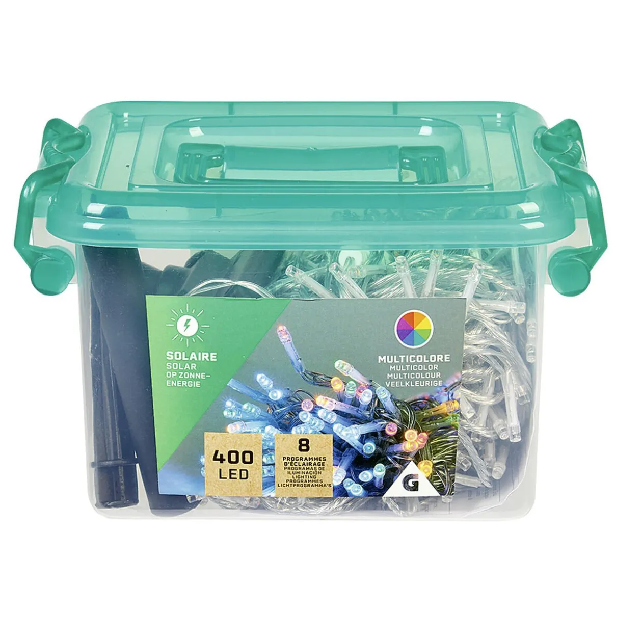 Guirlande Solaire 400 LED multicolore clignotant fixe 40 m