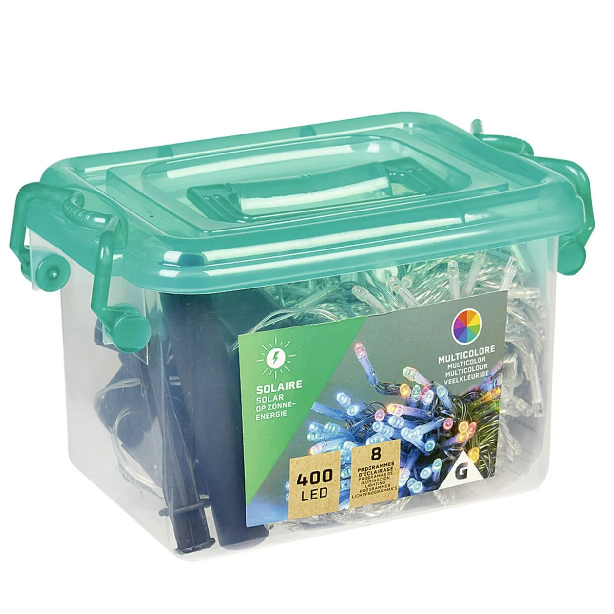 Guirlande Solaire 400 LED multicolore clignotant fixe 40 m