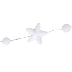 Guirlande étoiles et boules blanches 1,2 m