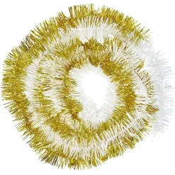 Guirlandes de Noël blanches et dorées scintillantes x5