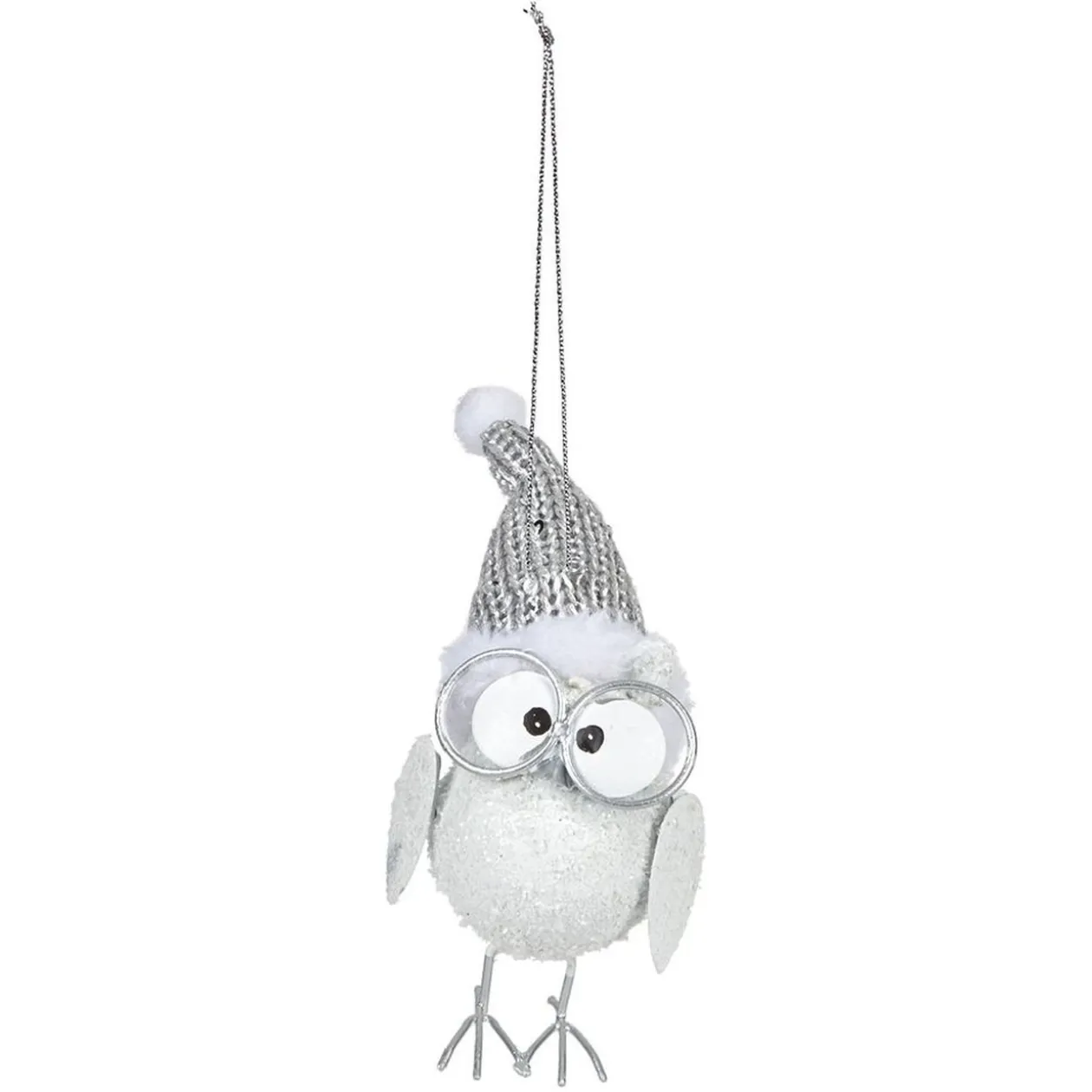 Hibou à lunettes déco Noël à suspendre