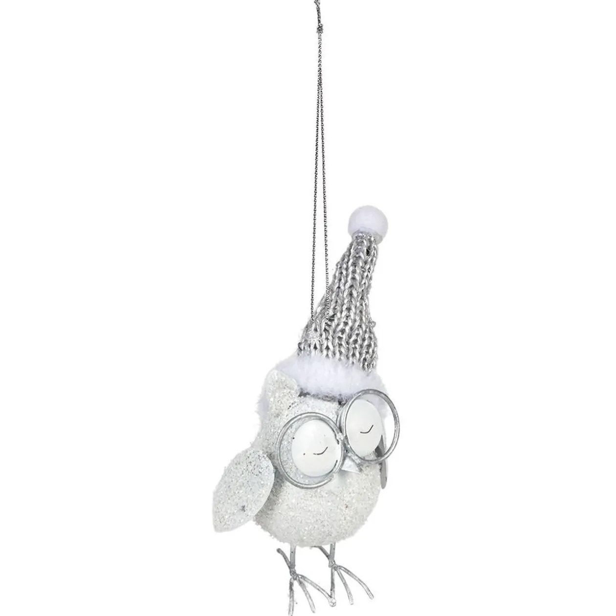 Hibou à lunettes déco Noël à suspendre