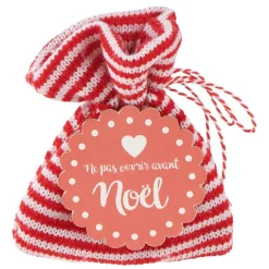 Hotte à cadeaux de Noël à suspendre rouge