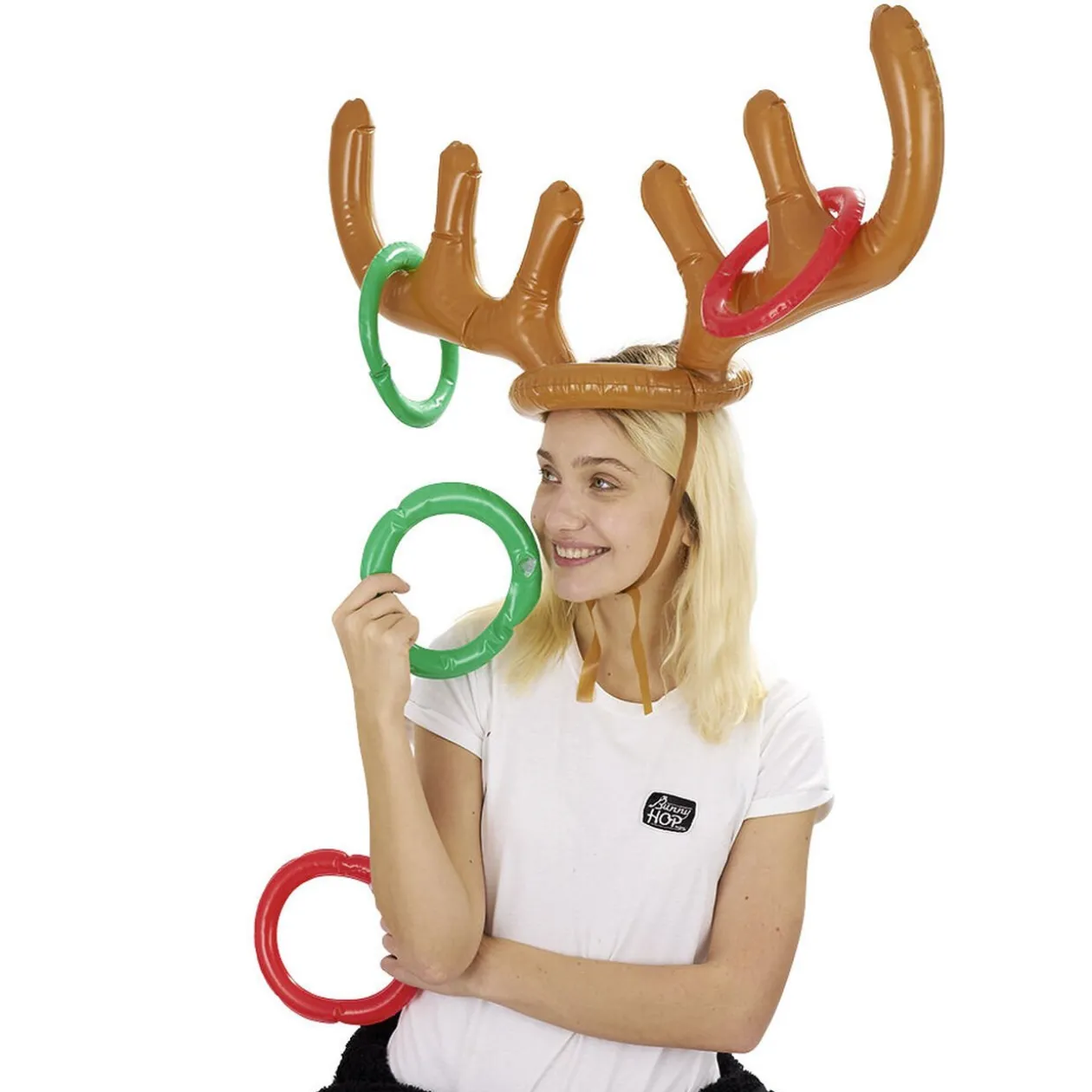 Jeu de Noël gonflable cerceau et bois de renne