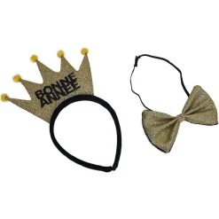 Kit accessoires Bonne année noir et doré