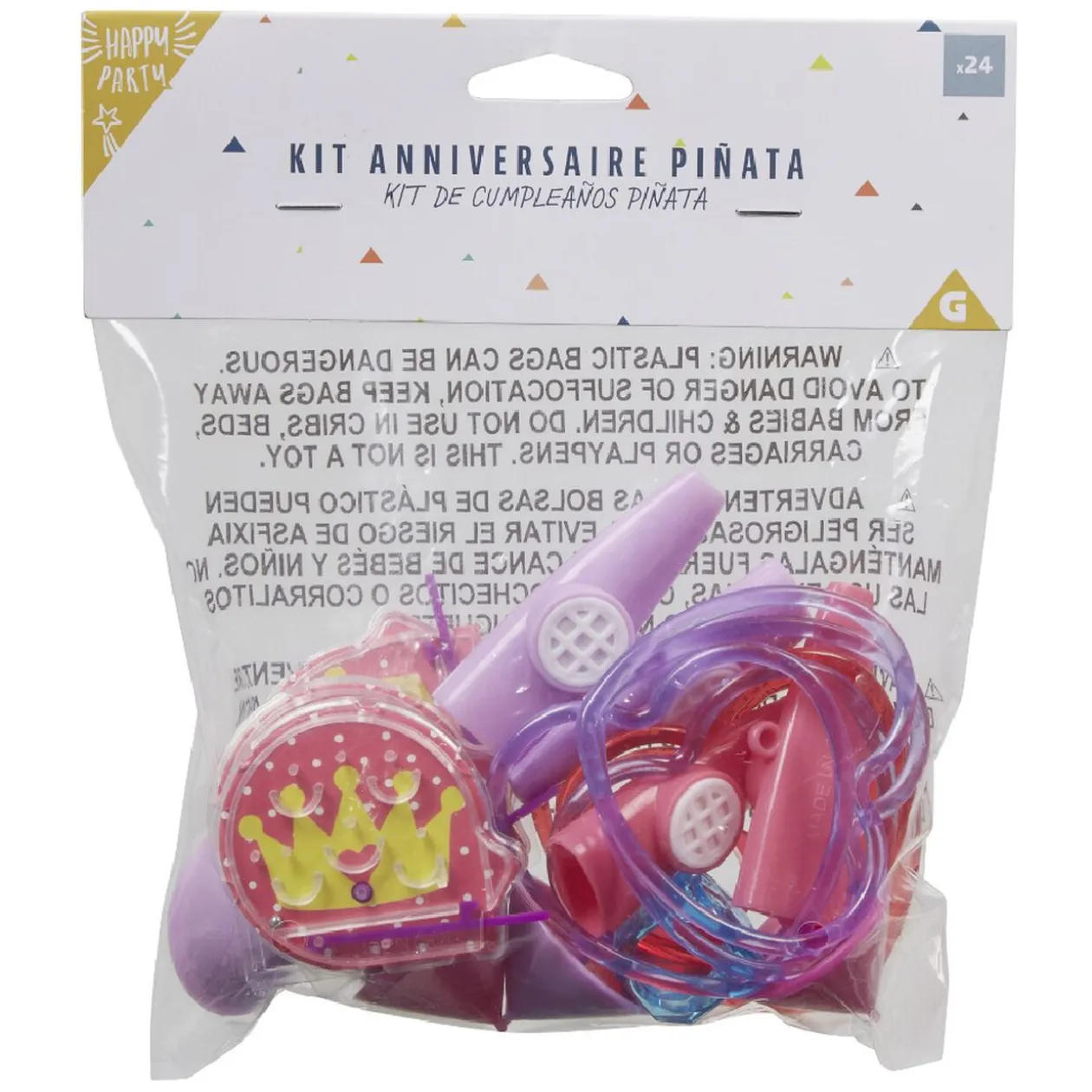 Kit anniversaire pour piñata fille 24 pièces