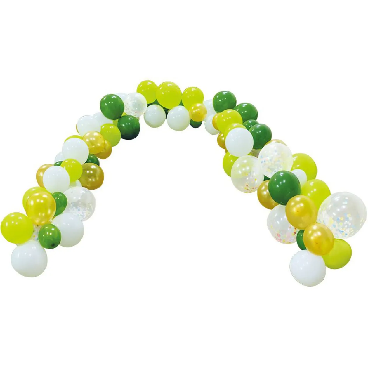 Kit arche ballon Jungle blanc jaune vert 98 pièces