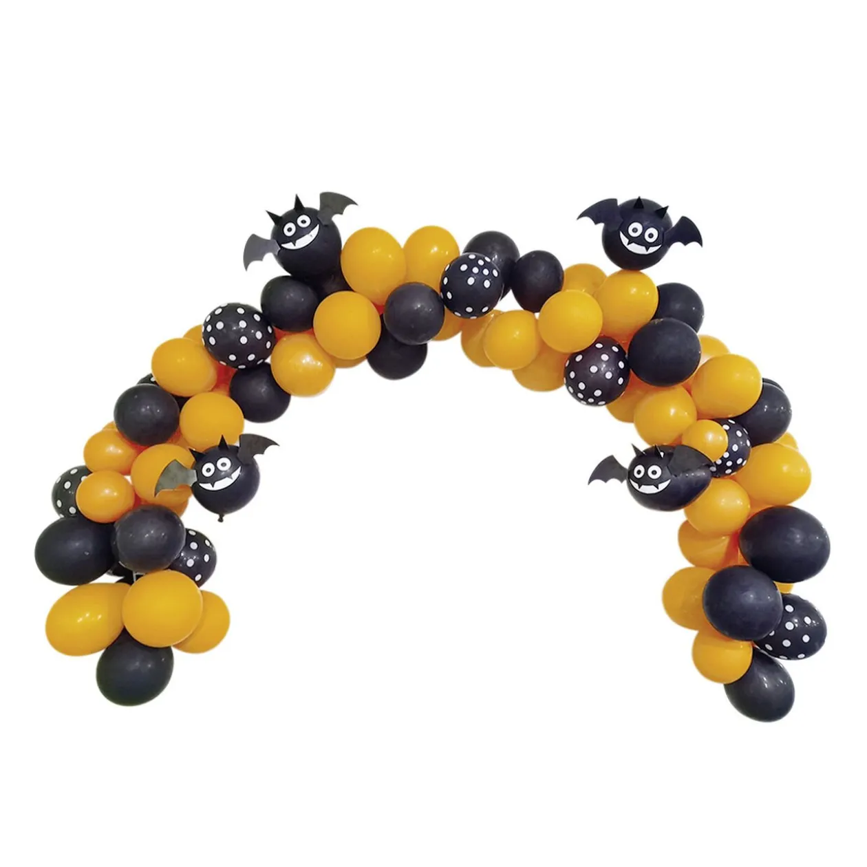 Kit arche ballons Halloween noir et orange 4m