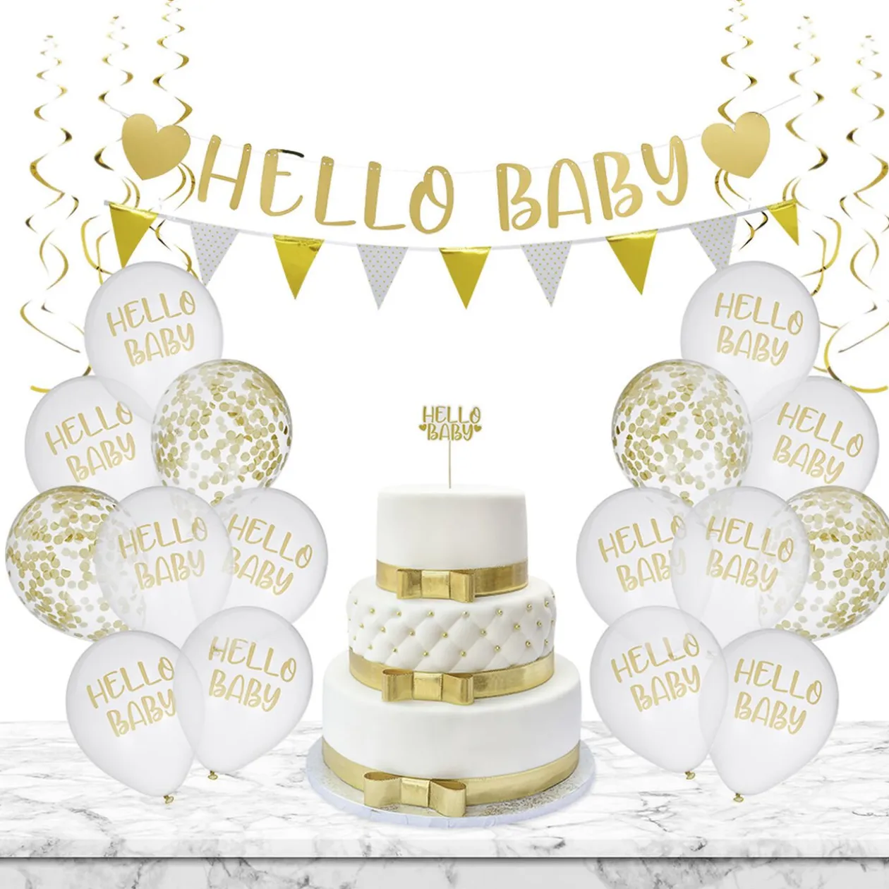 Kit décoration Baby doré