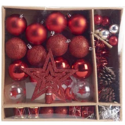 Kit décoration pour Sapin de Noël Rouge x40