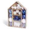 Kit décoration sapin de Noël boréal bleu et blanc 20 pièces