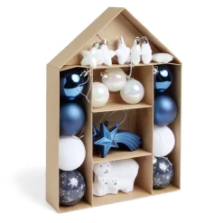 Kit décoration sapin de Noël boréal bleu et blanc 20 pièces