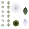 Kit décoration thème nature vert et blanc 6 pièces