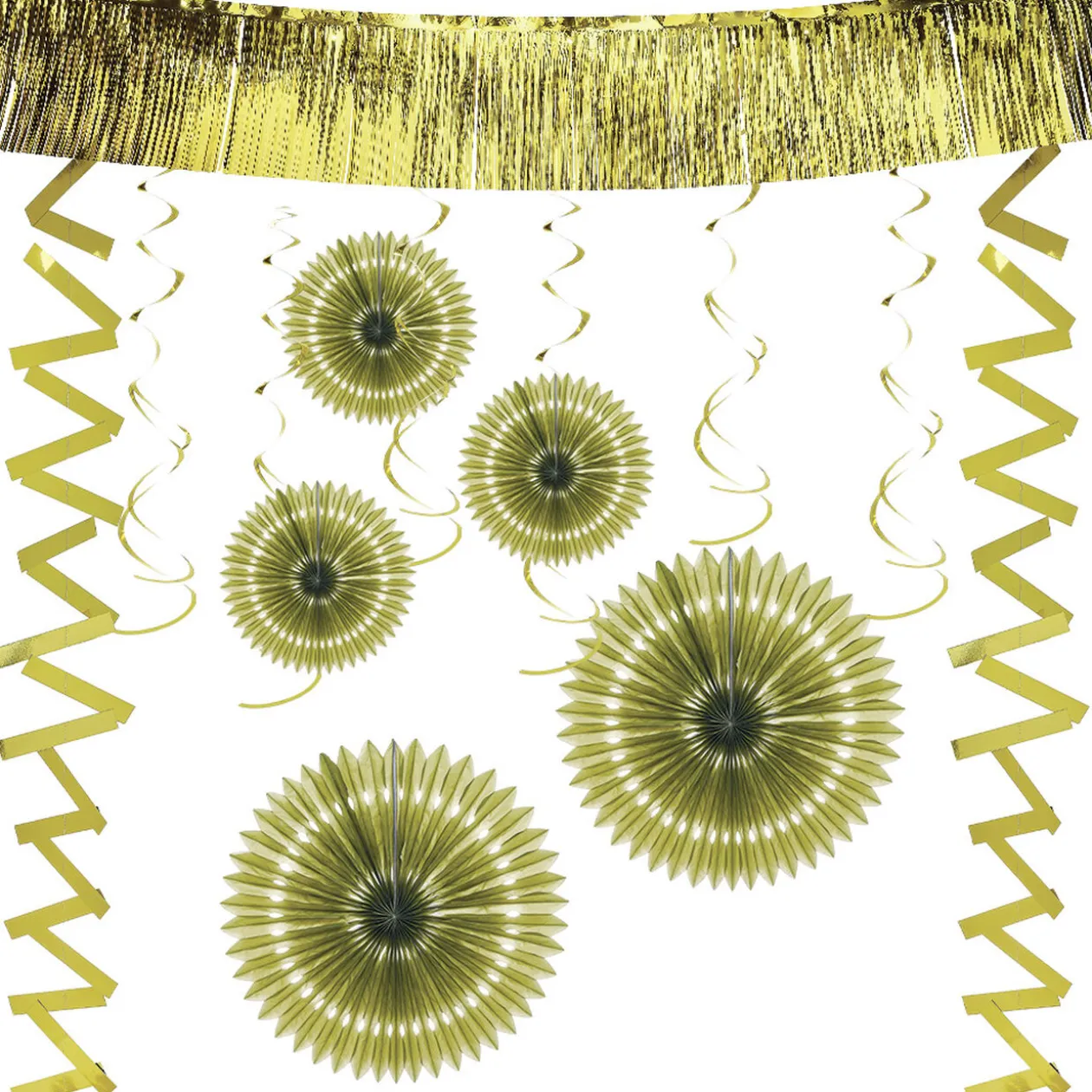 Kit de décoration de fête à suspendre doré 18 pièces