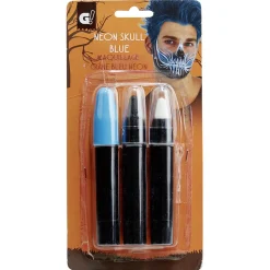 Kit de maquillage crayon Halloween crâne squelette bleu néon