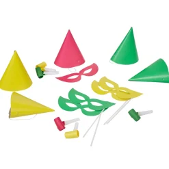 Kit festif fluo masque sans-gêne chapeau 15 pièces