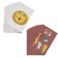 Kit invitation 8 personnes cartes et enveloppes thème animaux sauvage