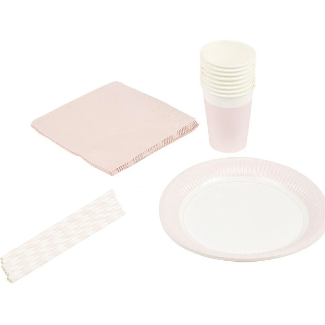 Kit jetable 32 pièces rose
