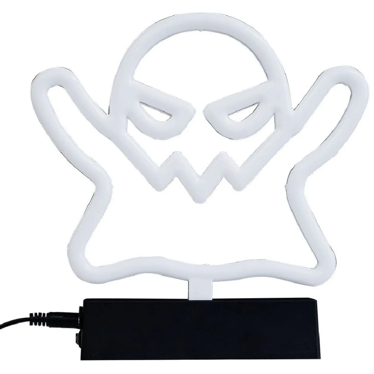 Lampe néon Halloween fantôme jaune et violet 21xH21cm