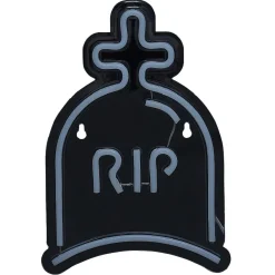 Lampe néon Halloween RIP vert et jaune 26xH18cm