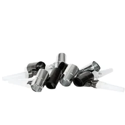 Langue de belle-mère noire et argentée x 8