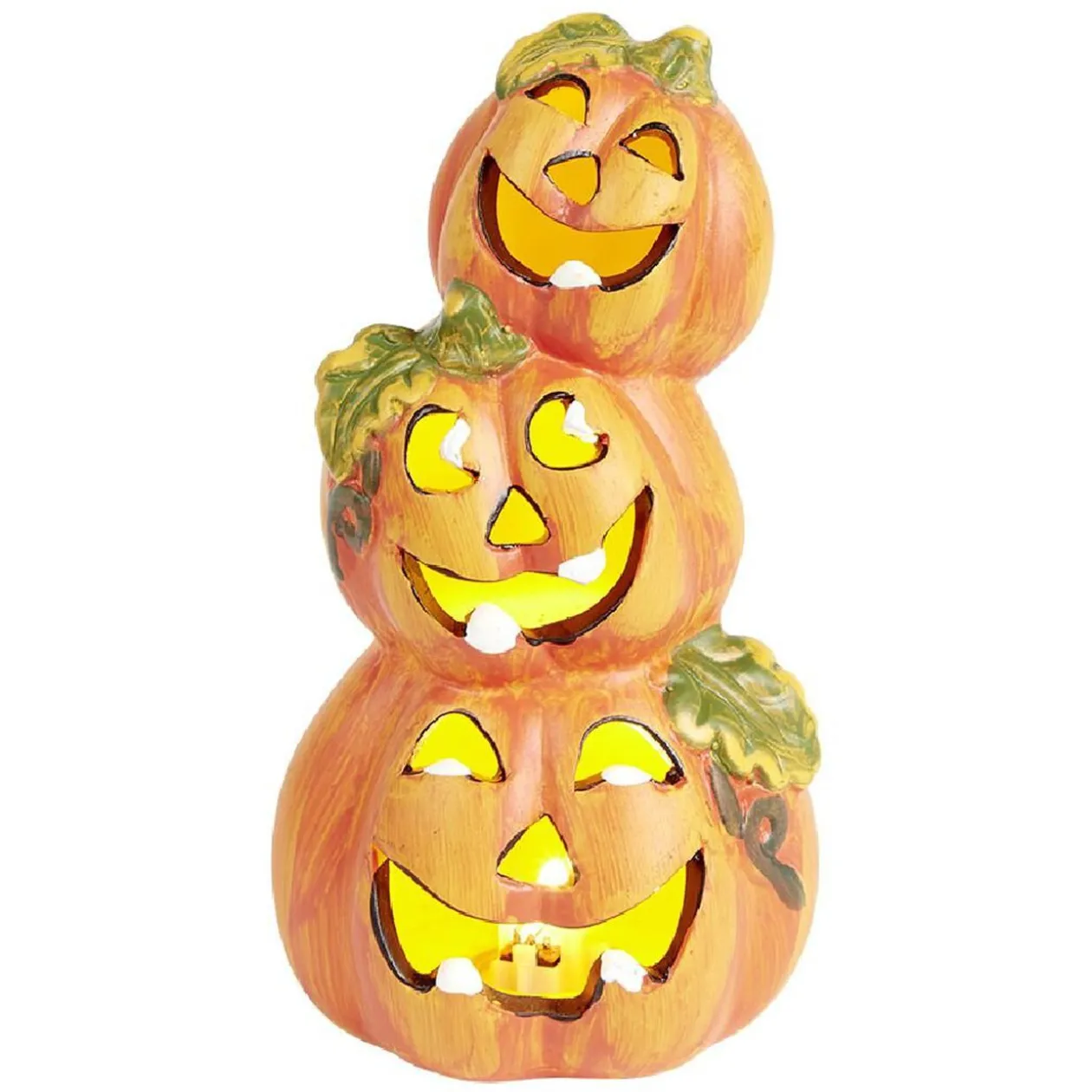 Lanterne citrouille Halloween orange x3