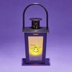 Lanterne LED Halloween animée à piles 7,4x7,4xH15,5cm