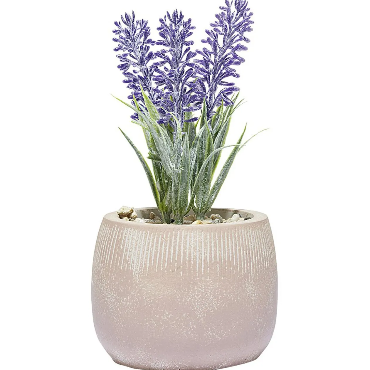 Lavande artificielle dans son cache pot en ciment