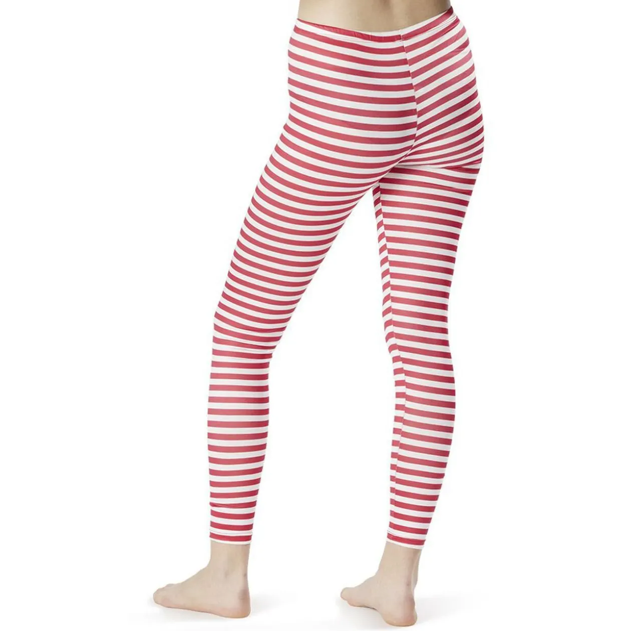 Legging Noël à rayures rouge et blanc