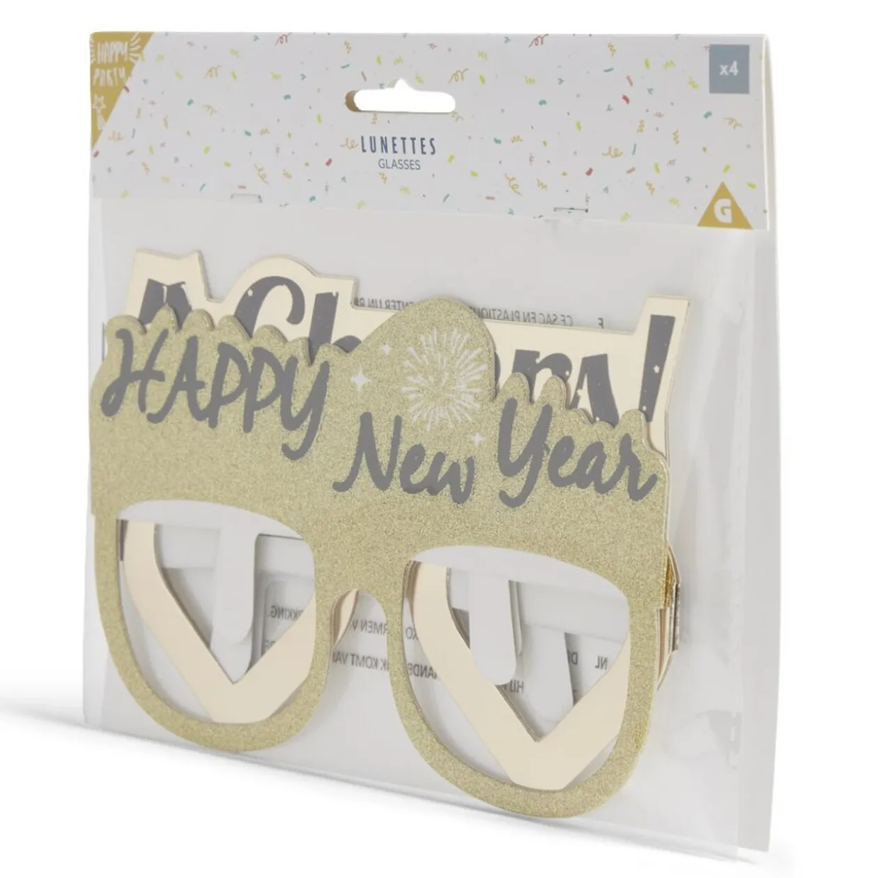 Lot 4 paires de lunettes festives Nouvel an