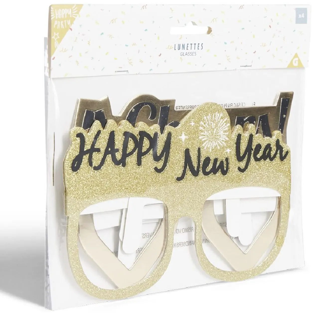 Lot 4 paires de lunettes festives Nouvel an