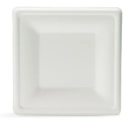 Lot de 12 assiettes à dessert carrées en canne à sucre