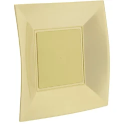 Lot de 6 assiettes à dessert réutilisables dorées