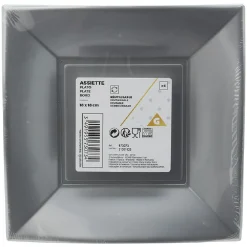 Lot de 6 assiettes à dessert réutilisables argentées