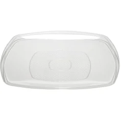 Lot de 6 assiettes carrées plastique transparent à bord arrondi 22x22 cm