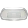 Lot de 6 assiettes carrées plastique transparent à bord arrondi 18,5x18,5 cm