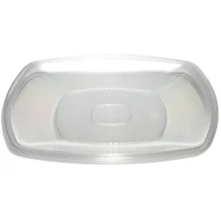 Lot de 6 assiettes carrées plastique transparent à bord arrondi 18,5x18,5 cm