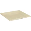 Lot de 6 assiettes carrées en plastique réutilisable taupe