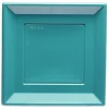 Lot de 6 assiettes carrées en plastique réutilisable vert émeraude