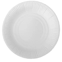 Lot de 200 assiettes en carton uni blanc