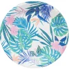Lot de 10 assiettes en carton motif tropical
