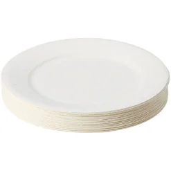 Lot de 50 assiettes en carton blanc Ø18 cm