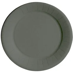 Lot de 10 assiettes en carton gris Ø18 cm