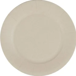 Lot de 10 assiettes en carton uni lin Ø18 cm
