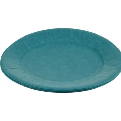 Lot de 10 assiettes en carton bleu canard Ø18 cm