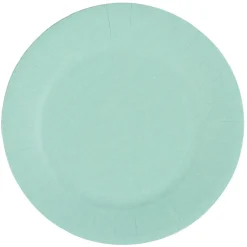 Lot de 10 assiettes en carton vert d'eau Ø18 cm