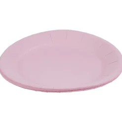 Lot de 10 assiettes en carton rose confetti Ø23 cm